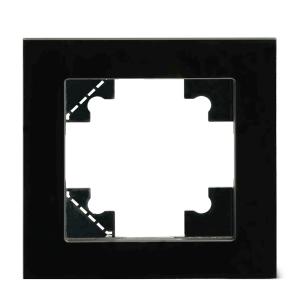 Рамка 1-я для сенсорных механизмов стекло Черный Катрин