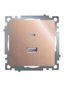 Розетка USB 2-м + type C 250B 3A max 20W С/У Шампань Катрин