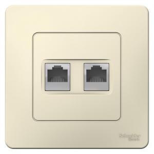 Розетка компьютерная RJ45, кат.5E,С/У молочный BLANCA