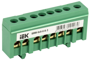 Шина PE земля на DIN-рейку в корп. изол. ШНИ-6х9-8-К-З IEK