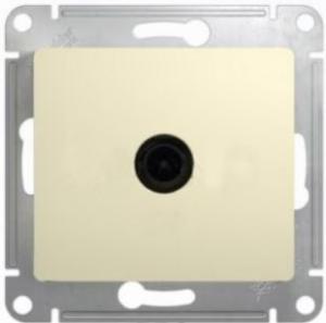 Розетка TV антенна С/У проходная Молочный Glossa