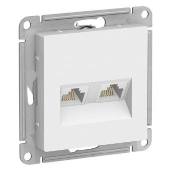Розетка RJ45+RJ45 кат.5Е С/У Белый AtlasDesign