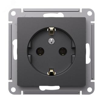 Розетка 1-м 16А С/У З/К Базальт AtlasDesign