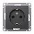 Розетка 1-м 16А С/У З/К Базальт AtlasDesign