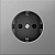 Накладка для розетки 1-м Schuko 16А с З/К со шторками Никель R98 METAL Donel
