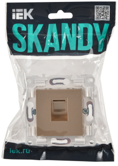 Розетка RJ45 кат.5Е С/У Песочный Skandy