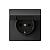 Розетка 1-м 16А С/У З/К со штор. с крышкой IP20 Базальт ArtGallery