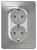Розетка 2-м 16А С/У З/К Алюминий Blanca
