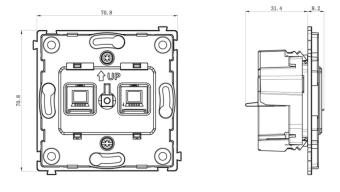 Розетка RJ45+RJ45 кат.6Е DA Donel
