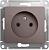 Розетка 1-м 16А С/У Платина Glossa