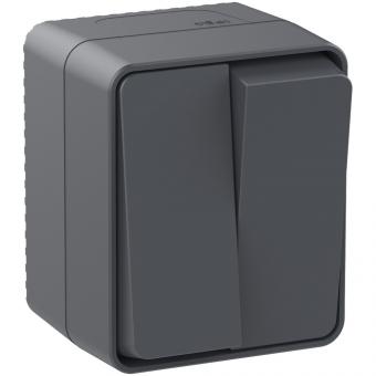 Выключатель 2-кл 10А О/У Антрацит AtlasDesign Profi54