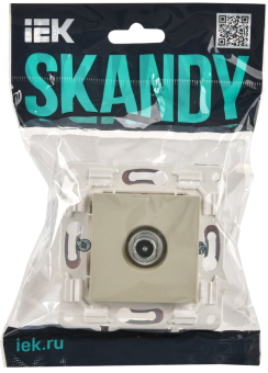Розетка TV антенна С/У проходная Бежевый Skandy
