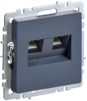 Розетка RJ11+RJ45 кат.5Е С/У Маренго Brite