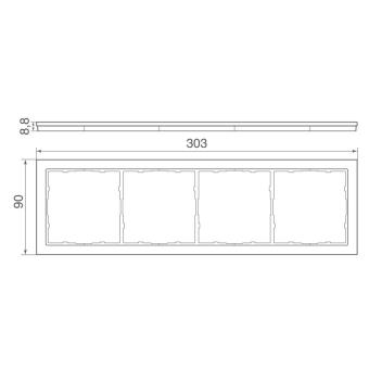 Рамка 4-я Стекло мокко R98 Glass Donel
