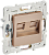Розетка RJ45+RJ45 кат.5Е С/У Песочный Skandy