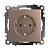 Розетка 1-м 16А С/У З/К со шторками Шампань Катрин