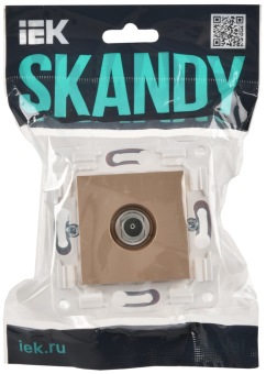 Розетка TV антенна С/У оконечная Песочный Skandy