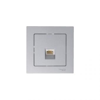 Розетка RJ45 кат.5Е С/У Алюминий AtlasDesign