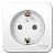 Розетка 1-м 16А О/У З/К с кольцом изолирующая пластина Белый Blanca