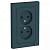 Розетка 2-м 16А С/У со шторками в сборе с рамкой Изумруд AtlasDesign