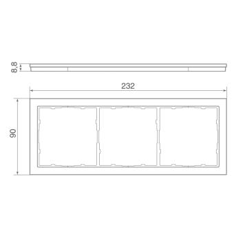 Рамка 3-я Стекло цвета сталь R98 Glass Donel