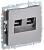 Розетка RJ45+RJ45 кат.6 С/У Сталь Brite