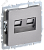 Розетка RJ45+RJ45 кат.5Е С/У Сталь Brite