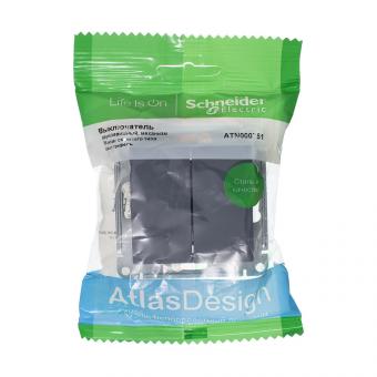 Выключатель 2-кл 10А С/У Грифель AtlasDesign