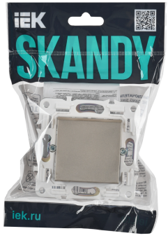 Переключатель 1-кл 10А C/У проходной Шампань Skandy