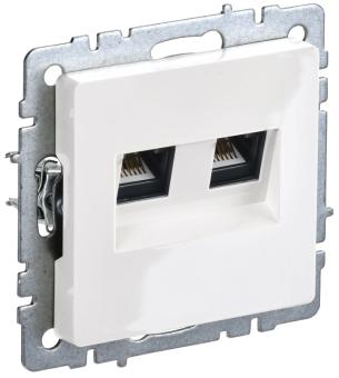 Розетка RJ45+RJ45 кат.5Е С/У Белый Brite