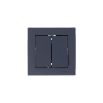 Выключатель 2-кл 10А С/У Грифель AtlasDesign