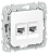 Розетка RJ45+RJ45 кат.6 UTP С/У Белый FLITE