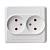 Розетка 2-м 16А С/У Белый Etude
