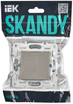 Выключатель 2-кл 10А С/У Шампань Skandy