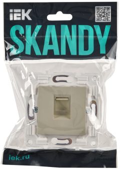 Розетка RJ45 кат.5Е С/У Бежевый Skandy