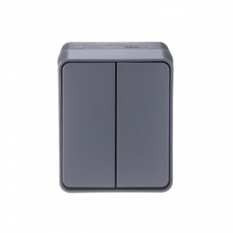 Выключатель 2-кл 10А О/У Антрацит AtlasDesign Profi54