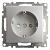 Розетка 1-м 16А С/У З/К со шторками Серебро Катрин