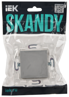 Выключатель 1-кл 10А С/У Серебряный Skandy