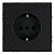 Розетка 1-м 16А С/У З/К Самозажимные клеммы со шторками Черный уголь Эмили