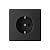 Розетка 1-м 16А С/У З/К со шторками Карбон ArtGallery