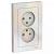 Розетка 2-м 16А С/У в сборе с рамкой Жемчуг AtlasDesign