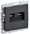 Розетка RJ45+RJ45 кат.6 С/У Графит Brite