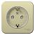 Розетка 1-м 16А О/У З/К со шторками с кольцом изолирующая пластина Бежевый Blanca
